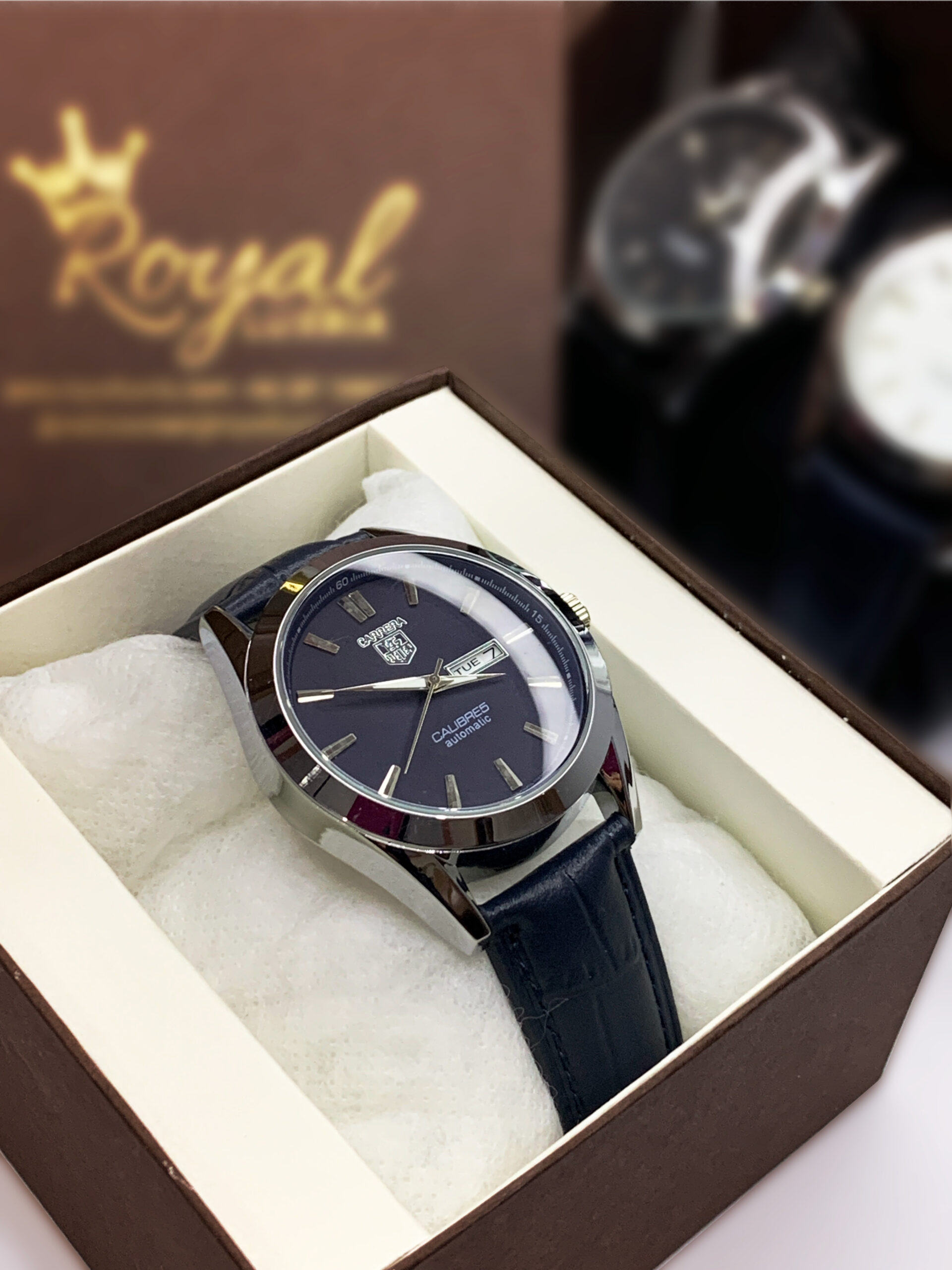 luxury carera calibr watch – black strap blue dial luxury carera calibr watch – black strap blue dial