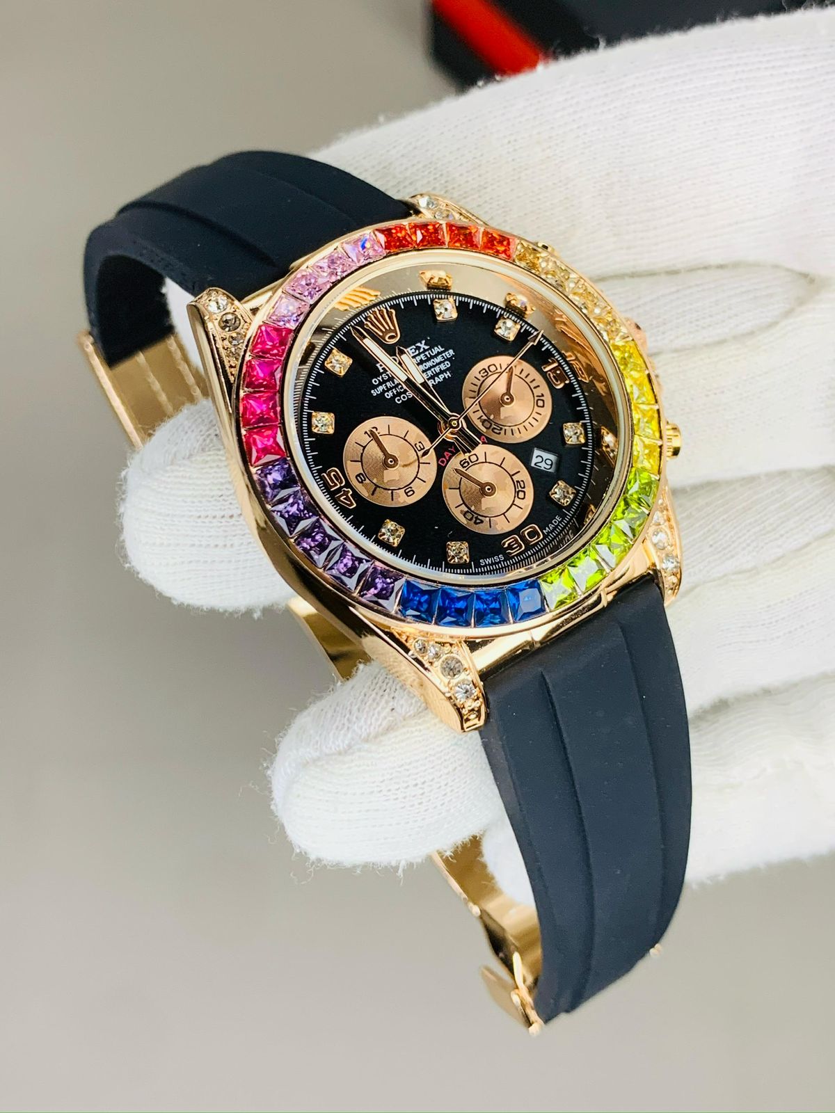 rlx daytona multi diamond rainbow bezel rlx daytona multi diamond rainbow bezel