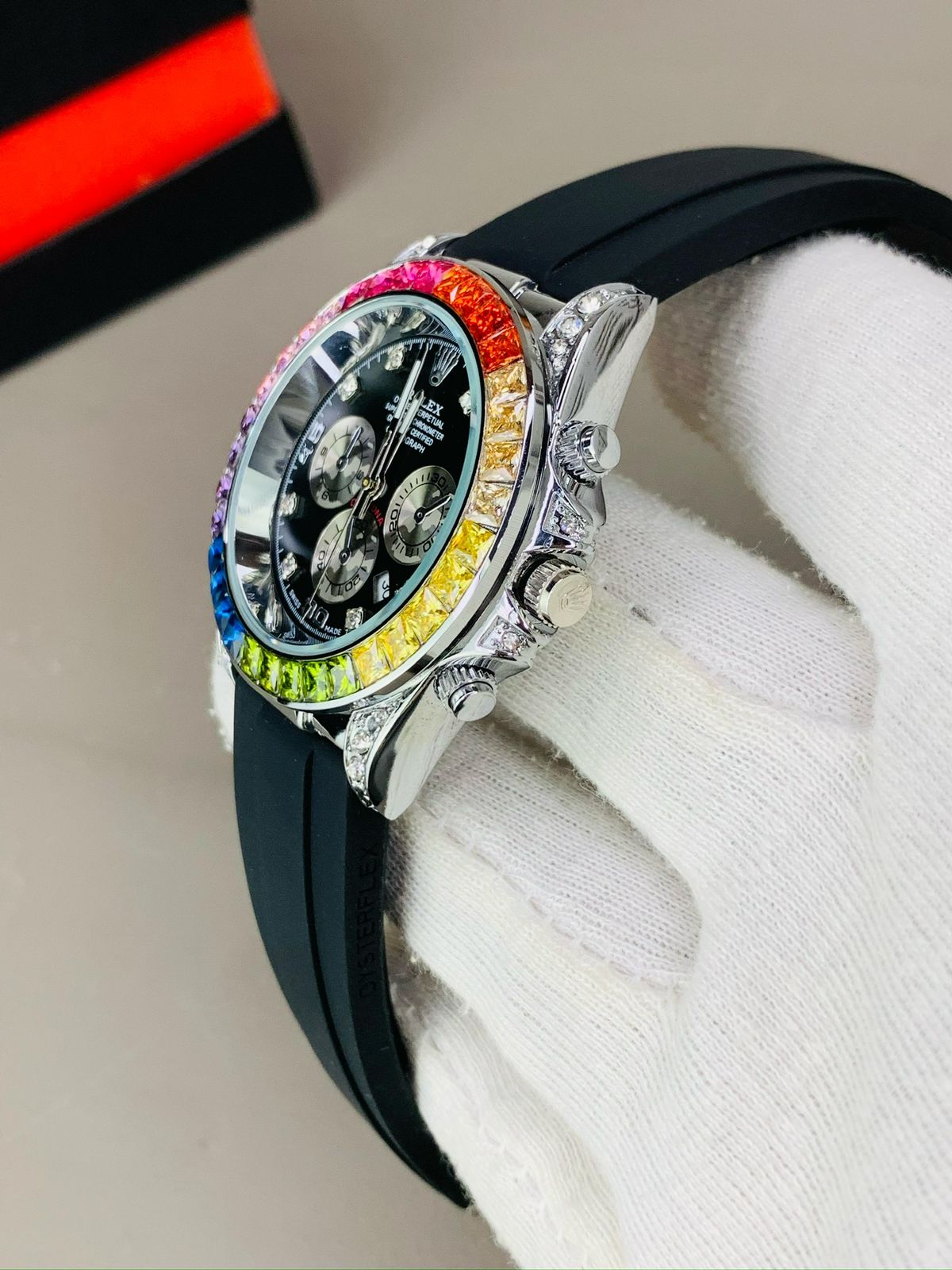rlx daytona multi diamond rainbow bezel rlx daytona multi diamond rainbow bezel