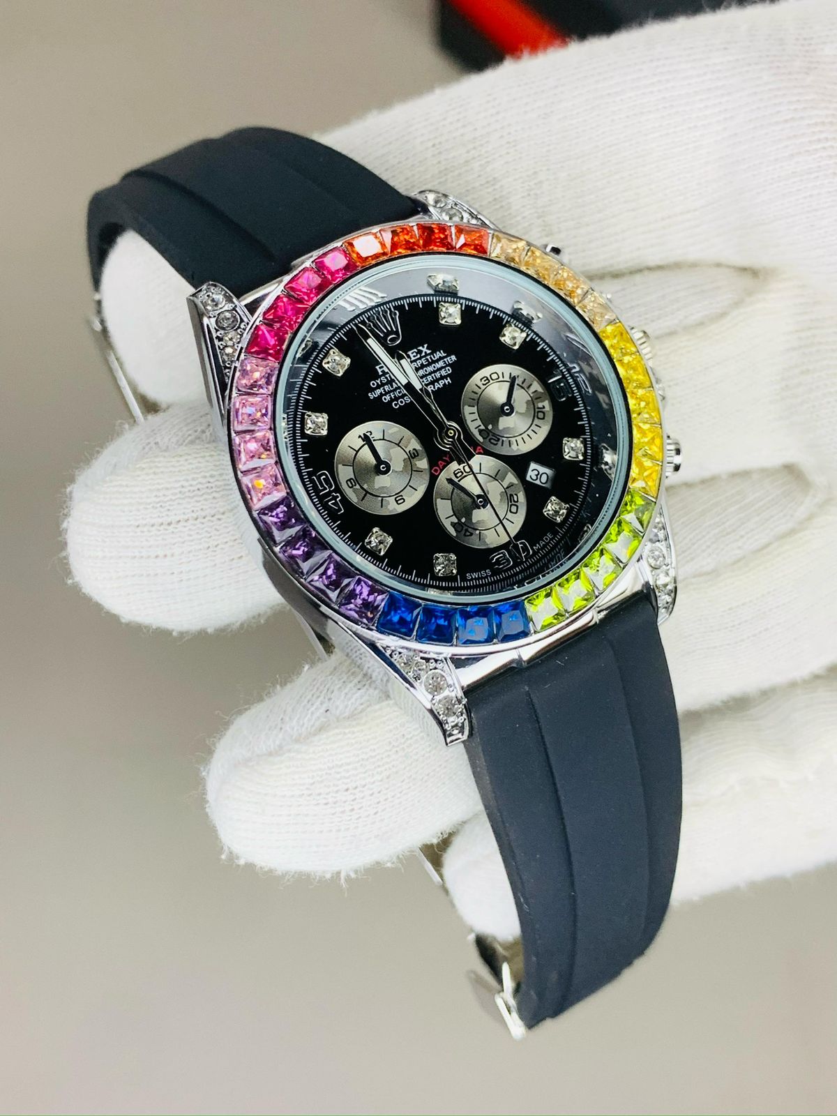 rlx daytona multi diamond rainbow bezel rlx daytona multi diamond rainbow bezel