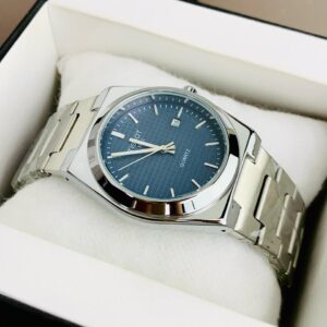 silver chain prx watch – stylish blue dial design