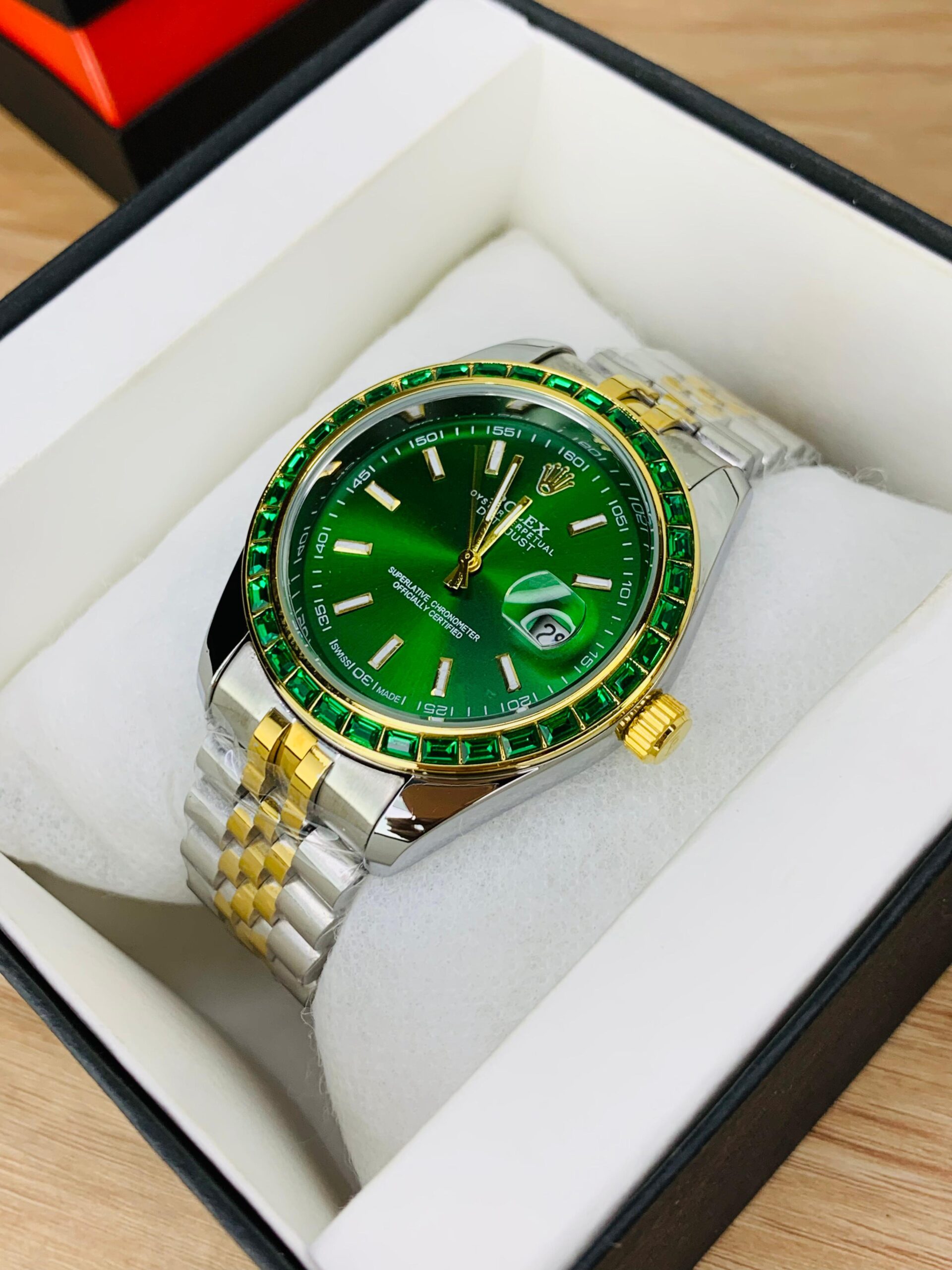 two tone rlx limited watch – green dial with silver & gold chain two tone rlx limited watch – green dial with silver & gold chain