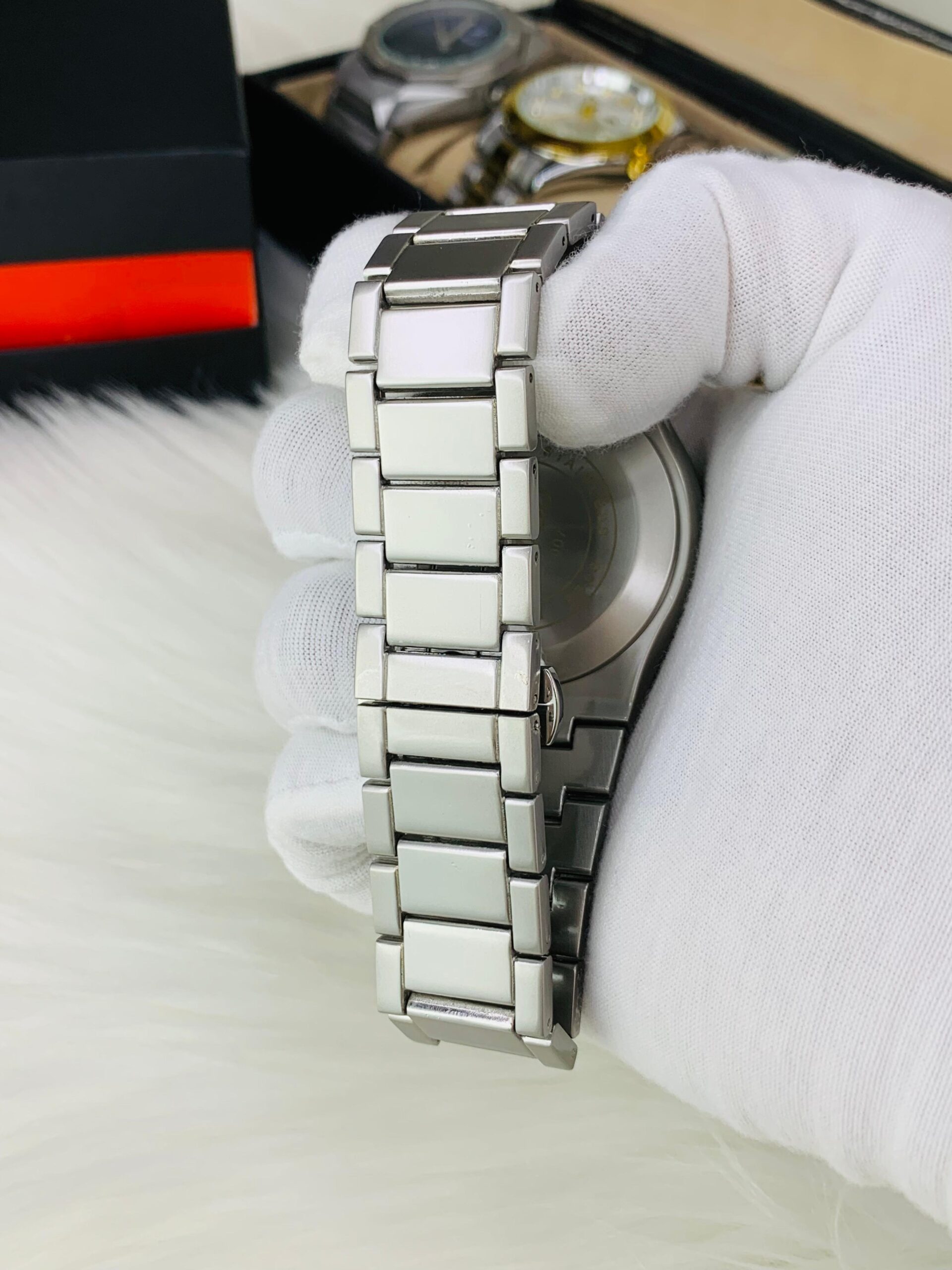 luxury inspired arabic dial watch – blue dial with silver chain luxury inspired arabic dial watch – blue dial with silver chain