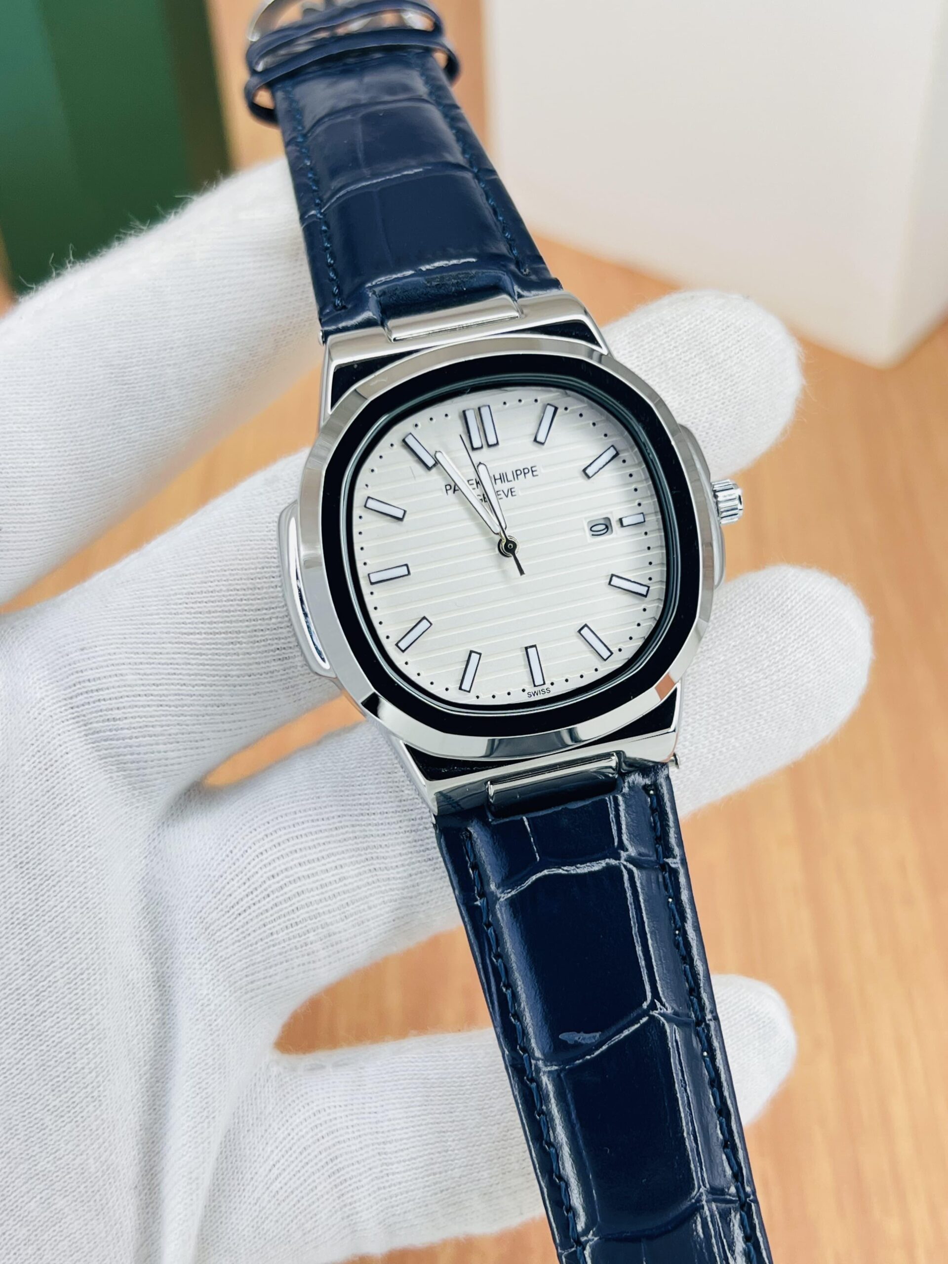 Home Ptk Modern White Dial Blue-Strap Watch