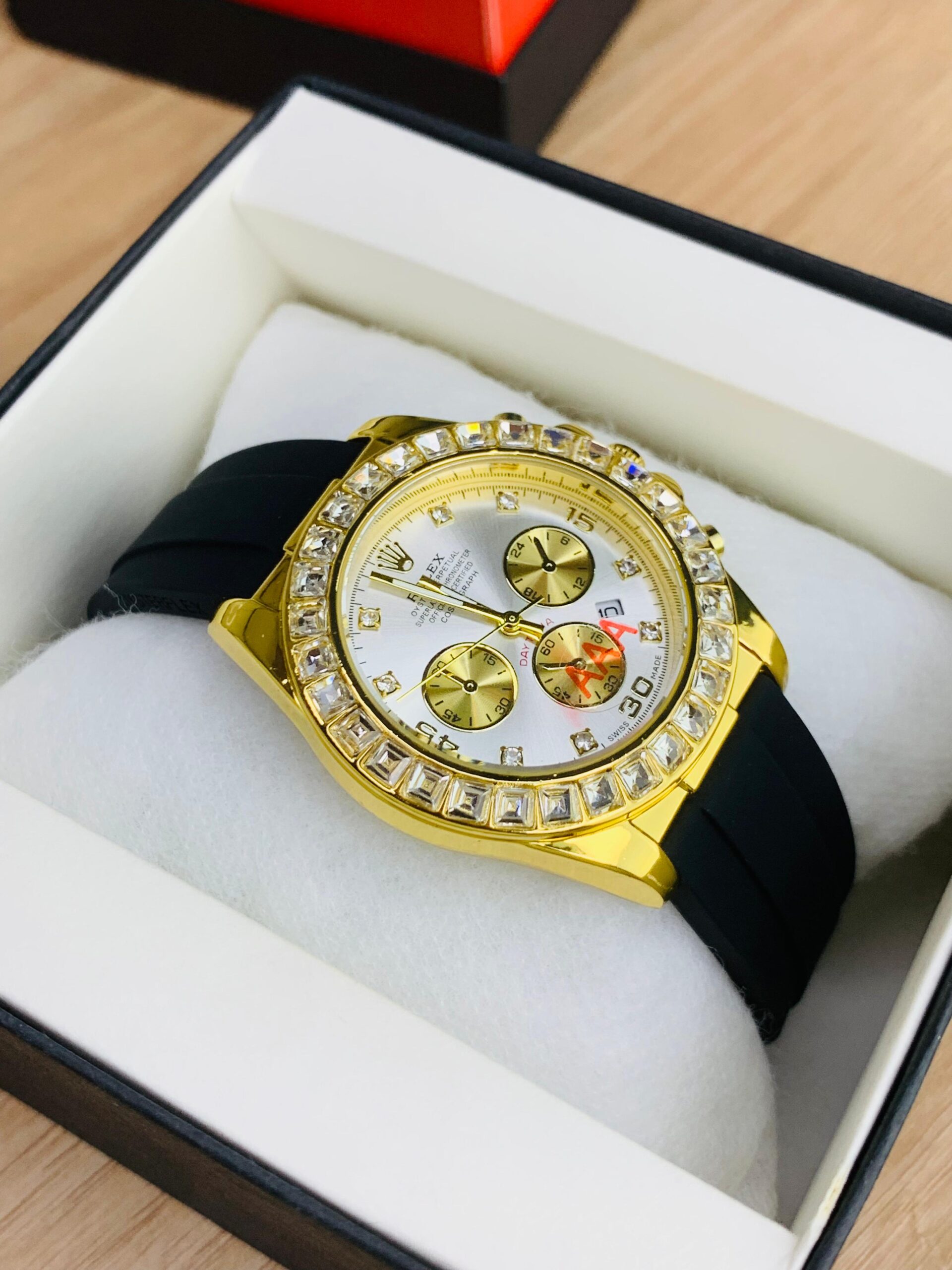 daytona stone rubber watch gold white f1 daytona stone rubber watch gold white f1