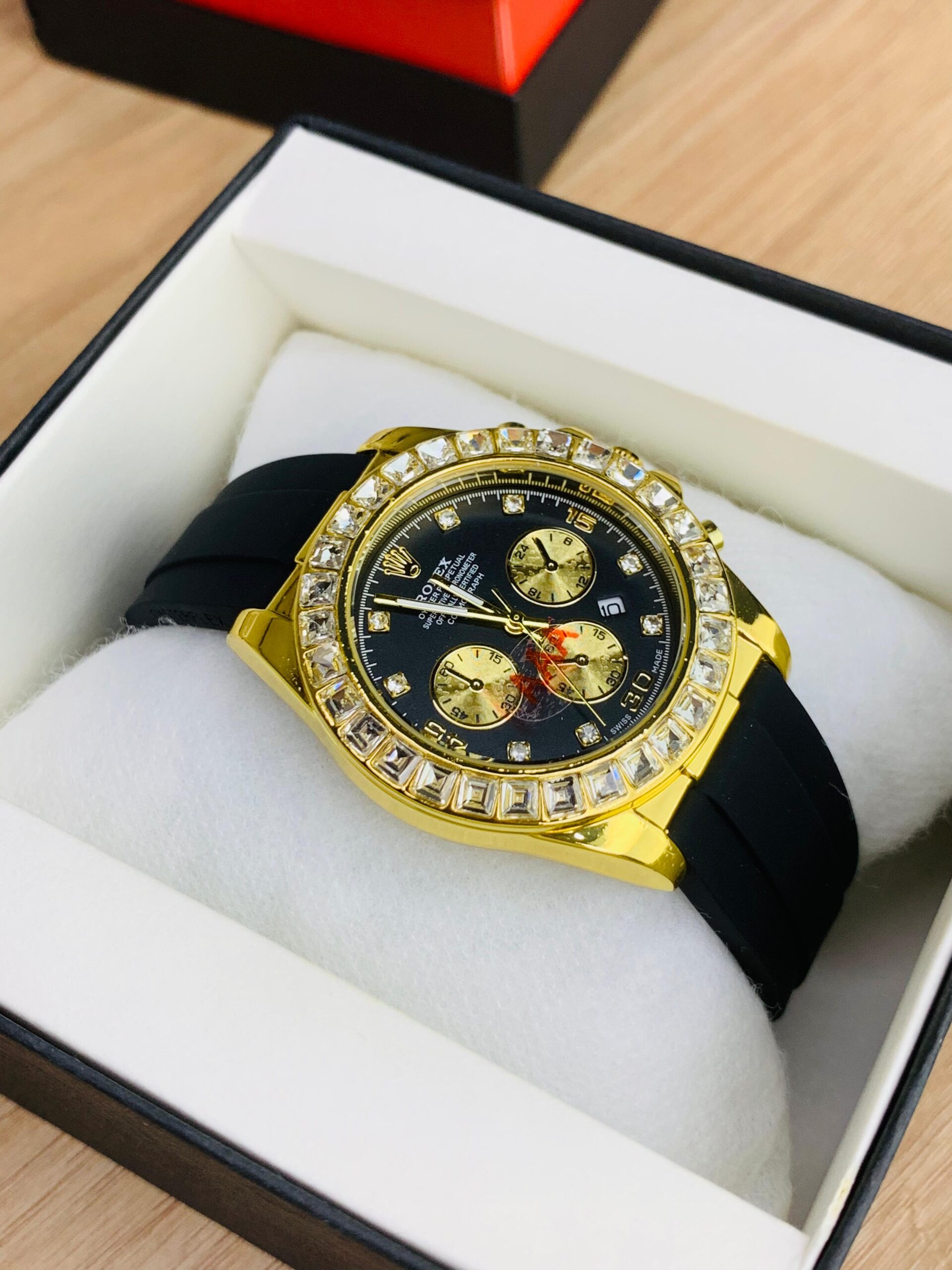 daytona stone rubber watch gold black f1 daytona stone rubber watch gold black f1
