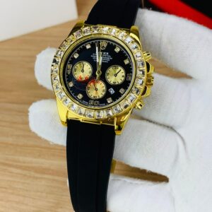 daytona stone rubber watch gold black f1