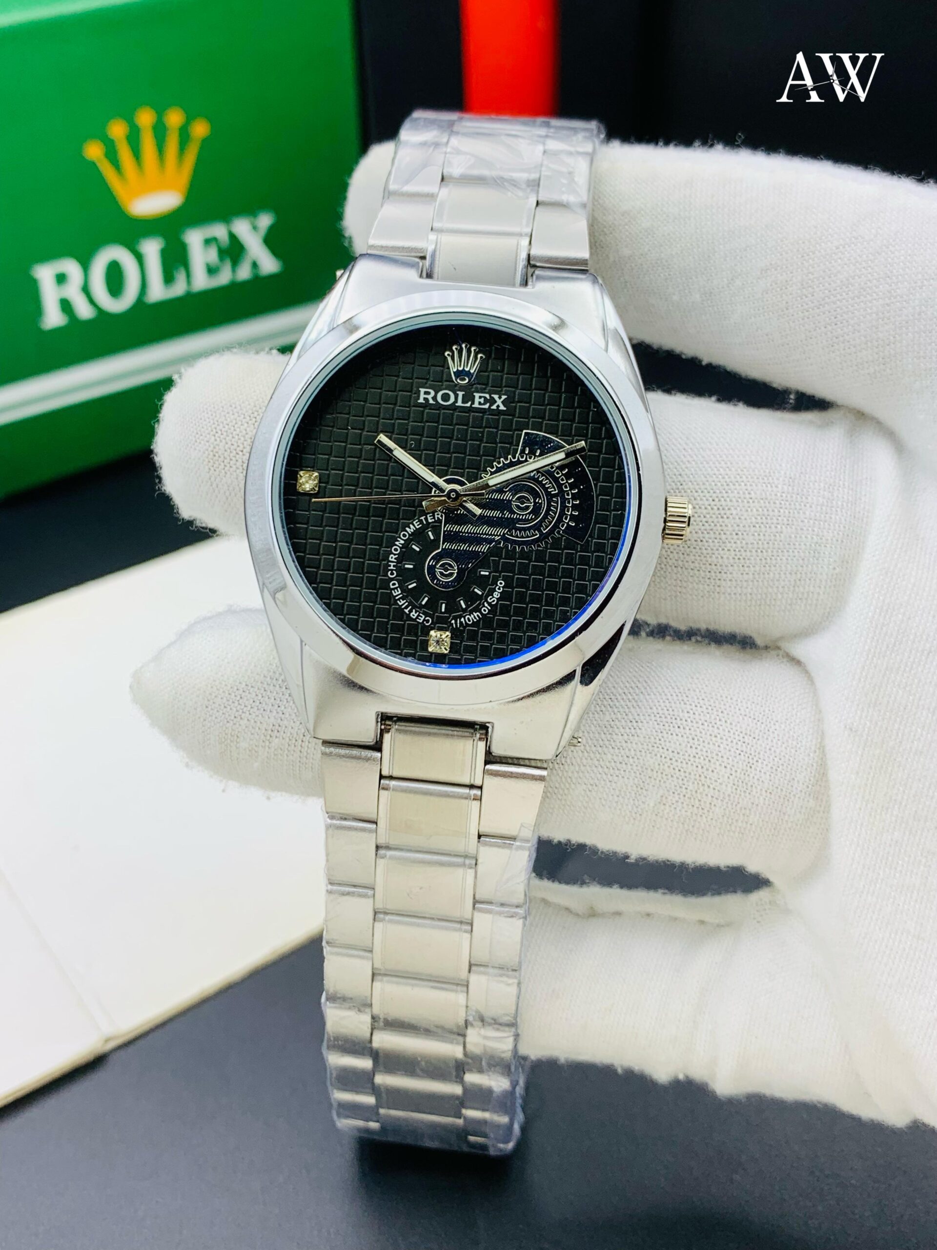 Home Rlx Stainless Steel Watch with Mechanical Detailing