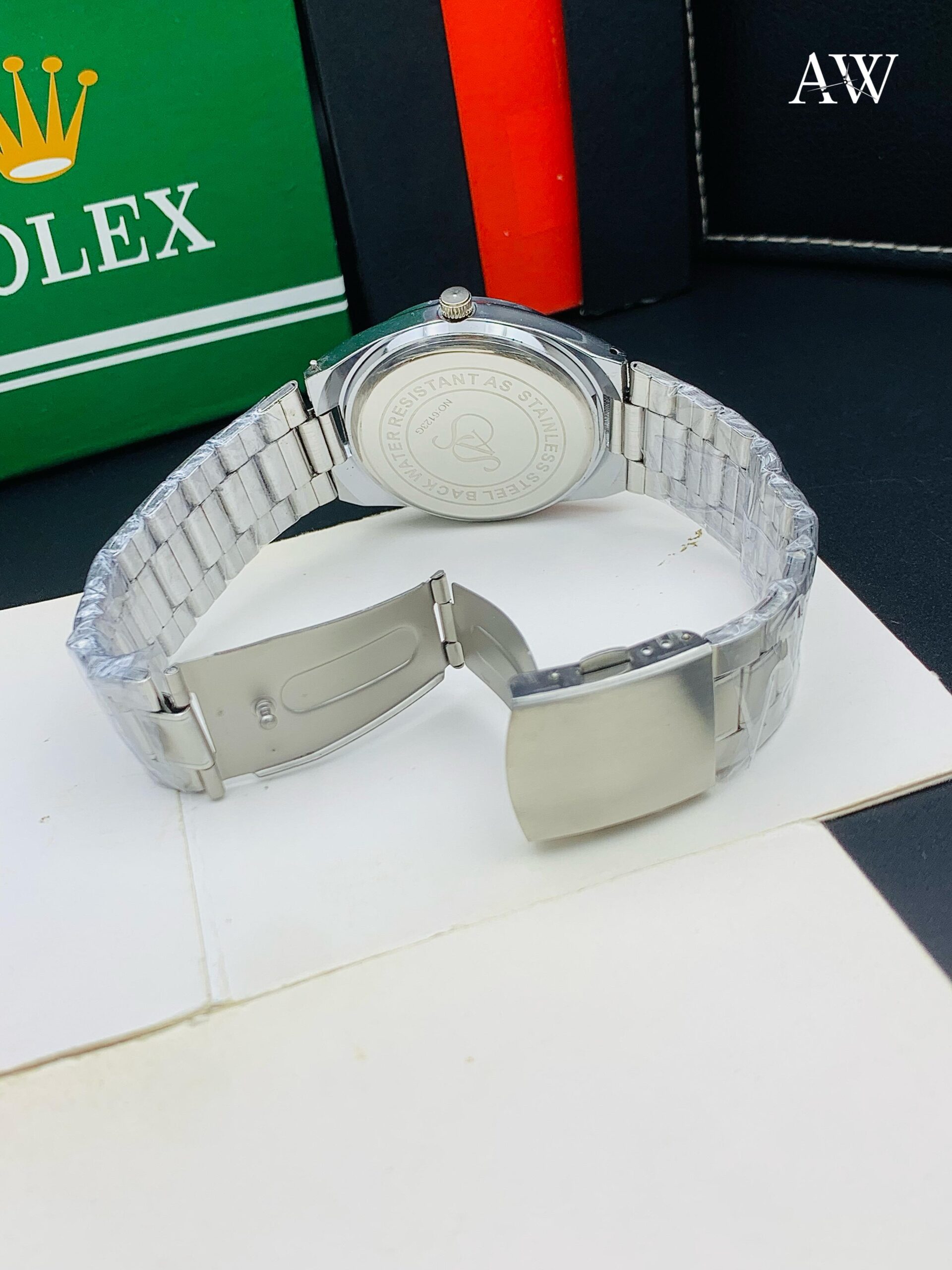 rlx stainless steel watch with mechanical detailing rlx stainless steel watch with mechanical detailing