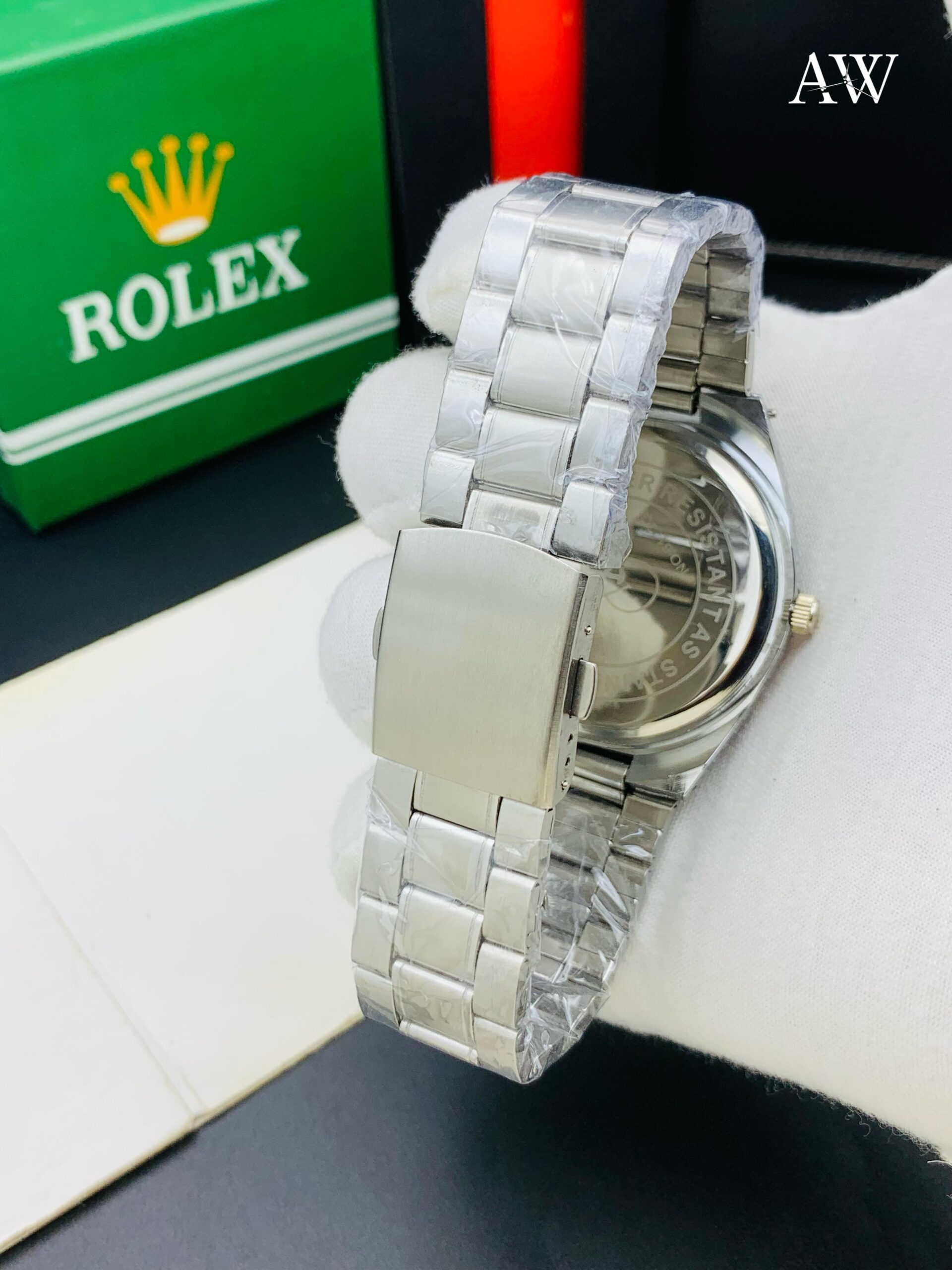 rlx stainless steel watch with mechanical detailing rlx stainless steel watch with mechanical detailing